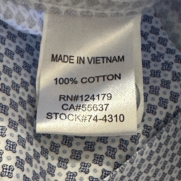 Johnston & Murphy Blue Microprint Long Sleeve Button Down Shirt Men’s Size Large - Picture 8 of 8